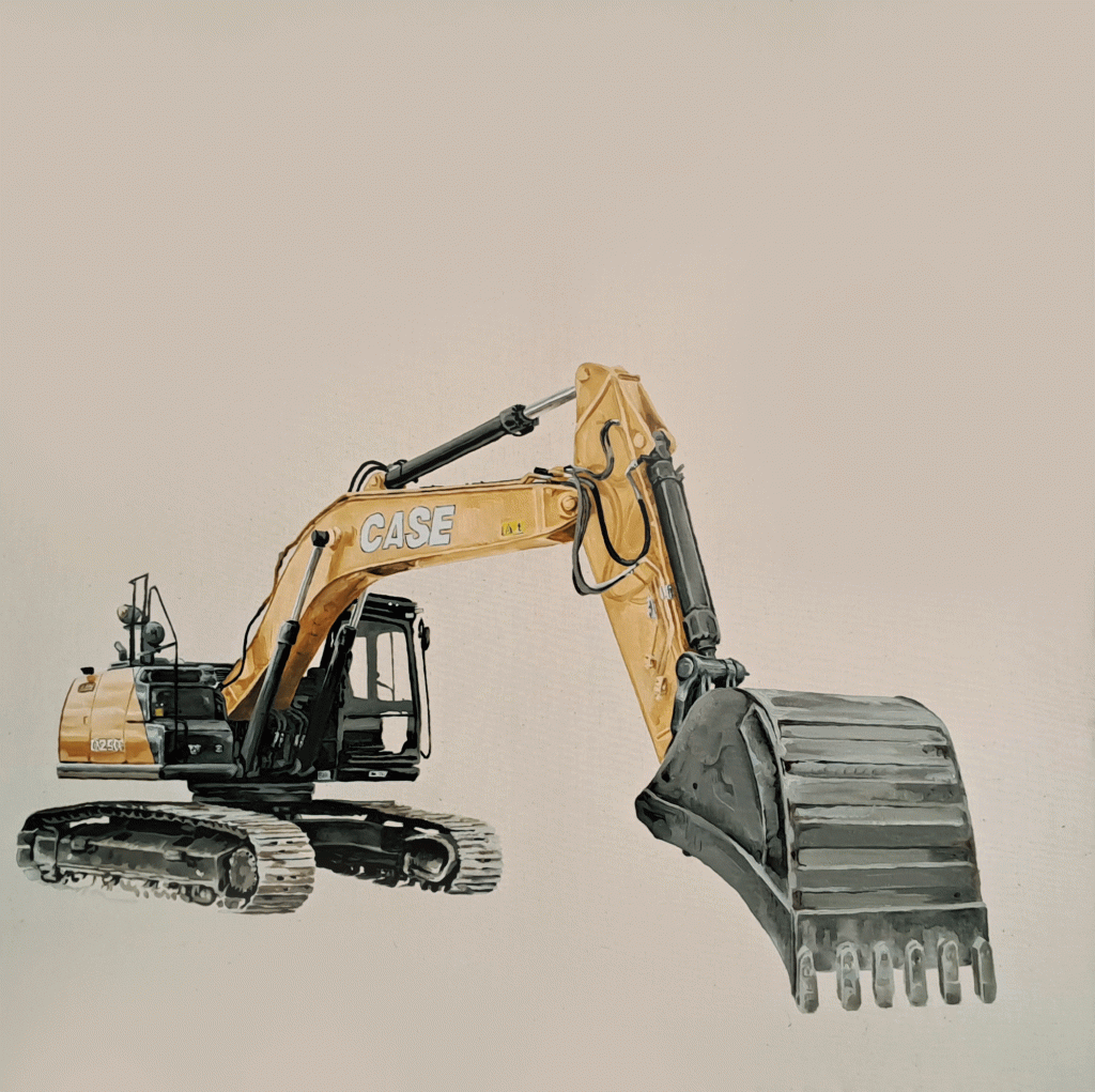 Case, 2025. 80x80cm. Huile sur toile