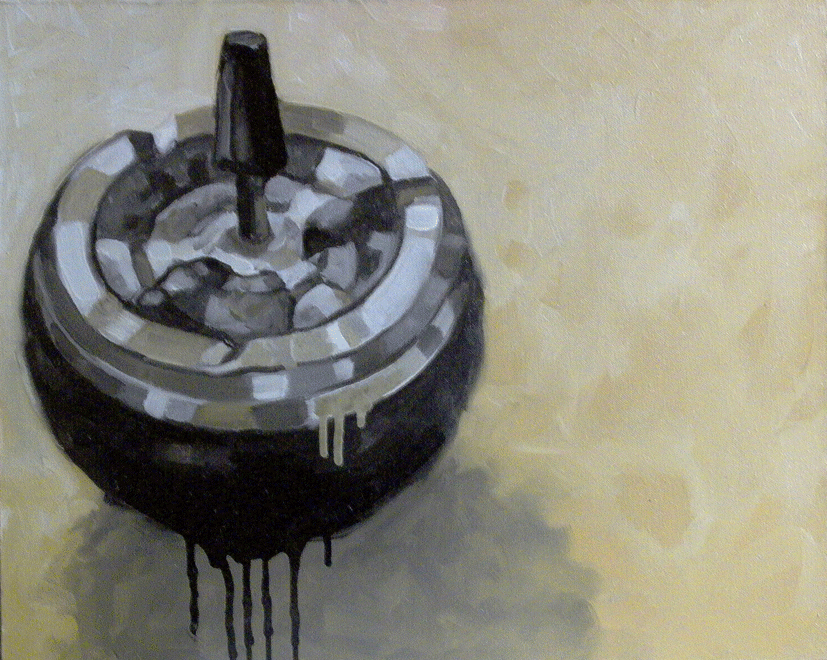 Cendrier 2004 30x40cm Huile sur toile
