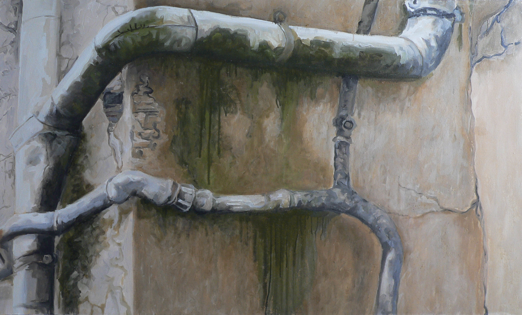 Gouttière. 2004. 90x150cm. Huile sur toile.